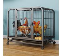 Conejera para Exteriores, Gallinero De Metal con Bandeja Extraíble Y Ruedas Móviles, Jaula para Cobayas para Erizos De Animales Pequeños(Black,78 * 50 * 70CM)