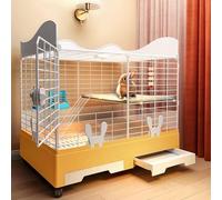 Conejera para Interiores y Exteriores con Ruedas, Material PP, Parque para hámster con Parte Superior, para 1-2 Gatos, hurón, Chinchilla, Conejo, Animales pequeños, Gatito, Ardilla (Color: a