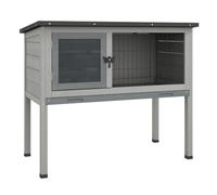 Conejilla de pie 84 x 43 x 70 cm Puerta con cerradura Bandeja de expulsión Deslizante Rústico Contemporáneo Madera Gris 21_0007886