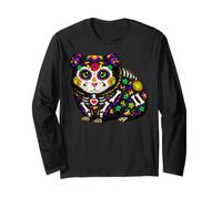 Conejillo de Indias Calavera Viva México Calavera Fiesta Mexicana Manga Larga