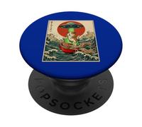 Conejillo de Indias Ramen OVNI Divertido Anime Japonés Hombres Mujeres Niños PopSockets PopGrip Adhesivo