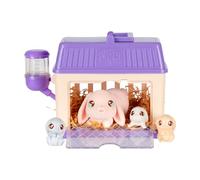 Conejita de los Minis Sorpresa de mamá de Little Live Pets. Cuida de mamá hámster o mamá conejita en su caseta para Descubrir 2, 3 o 4 minibebés