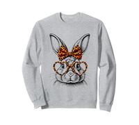 Conejito con estampado de leopardo y gafas de corazón lindo arte divertido Sudadera