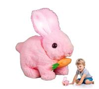 Conejito de juguete - Conejo electrónico simulado, peluche interactivo, animal robótico saltando, nariz que salta y se mueve, orejas que se mueven, material suave | Juega de forma divertida