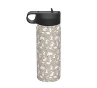 Conejito de Pascua con estampado floral para camping, senderismo, cantimplora de hidratación, a prueba de fugas, aislamiento al vacío, acero inoxidable, 18 onzas