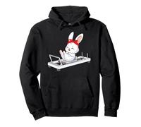 Conejito de Pascua Esponjoso Haciendo Pilates Reformer Machine Pilates Sudadera con Capucha
