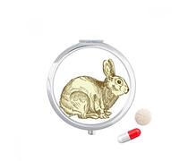 Conejito de Pascua religión Festival Cultura Travel bolsillo píldora caso medicina dispensador espejo regalo caja de almacenamiento