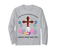 Conejito de Pascua sabe que Jesús murió por ti Pascua cristiana divertida Manga Larga