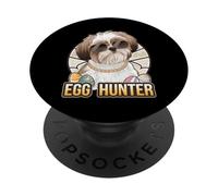 Conejito de Pascua Shih Tzu Egg Hunter Dog Lover PopSockets PopGrip Adhesivo