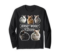 Conejito divertido Jersey Wooly Rabbit Crew Manga Larga