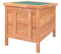 Conejito exterior elevado 51 x 42 x 43 cm Techo corredizo Rampa antideslizante Rústica de madera natural 21_0007606
