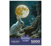 Conejito Puzzle 1000 piezas de luz de luna rompecabezas juego de inteligencia decoración interior de cartón 100% reciclado para la relajación y la creatividad como regalo 38x26cm/1000pcs
