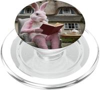 Conejito Rosa Leyendo el Libro de Cuentos Tea Cottage PopSockets PopGrip para MagSafe