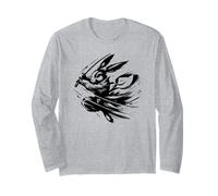 Conejito Samurai Tinta Negro Conejo Guerrero Manga Larga