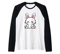 Conejito Triste, Tan Lindo gráfico de Conejo Camiseta Manga Raglan