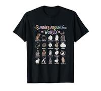 Conejitos Alrededor del Mundo Razas de Conejos Gráfico Animal Mascota Camiseta