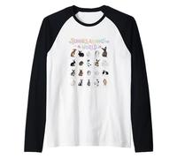 Conejitos Alrededor del Mundo Razas de Conejos Gráfico Animal Mascota Camiseta Manga Raglan