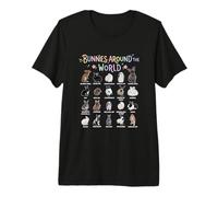 Conejitos Alrededor del Mundo Razas de Conejos Gráfico Animal Mascota Camiseta Premium