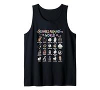Conejitos Alrededor del Mundo Razas de Conejos Gráfico Animal Mascota Camiseta sin Mangas