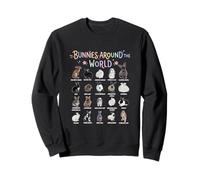 Conejitos Alrededor del Mundo Razas de Conejos Gráfico Animal Mascota Sudadera