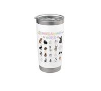 Conejitos alrededor del mundo Razas de Conejos Gráfico Animal Mascota Vaso térmico de acero inoxidable de doble pared
