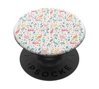 Conejitos Pastel sobre un Fondo Floral PopSockets PopGrip Adhesivo