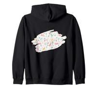 Conejitos Pastel sobre un Fondo Floral Sudadera con Capucha