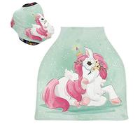 Conejitos Unicornio Rosa Verde Cubierta de Lactancia Materna Asiento de Bebé Cubierta de Cochecito Transpirable Carros de La Compra Cubierta para Niños Niñas