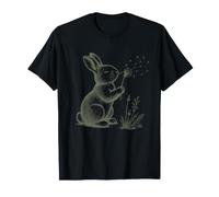 Conejo Amantes Soplando Diente De León Naturaleza Cottagecore Gráfico Camiseta