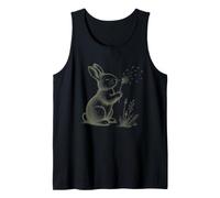 Conejo Amantes Soplando Diente De León Naturaleza Cottagecore Gráfico Camiseta sin Mangas