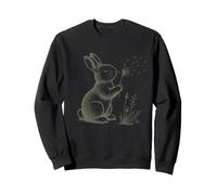 Conejo Amantes Soplando Diente De León Naturaleza Cottagecore Gráfico Sudadera