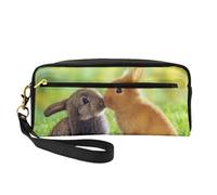 Conejo Amor Impreso, Bolsa de Maquillaje Bolsa de cosméticos Bolsa de Aseo de Viaje portátil Estuche de Cuero para Mujeres y niñas