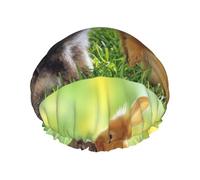 Conejo Amor Impreso,Gorro de ducha, gorro de noche, gorro de baño elástico impermeable de doble capa, reutilizable para el cabello.