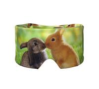 Conejo Amor Impreso,Máscara para ojos con bloqueo de luz y protección ocular completa para dormir, orejeras y ojos.