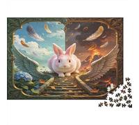 Conejo Ángel Fantasía Puzzle de 1000 Piezas Papel para Adultos Escalera Alada Mágica Juego de Puzzle 1000 Piezas Familia Relajación Decoración Regalo Nan