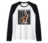 Conejo belga liebre amantes lindo conejito Camiseta Manga Raglan