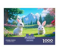 Conejo Blanco Chico 1000 Piezas De Rompecabezas para Adultos, Puzzle Spring Paisaje Natural Adultos, Juego Familiar Decoración para El Hogar 70x50cm/1000pcs