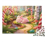 Conejo Bosque de Cuento Puzzle de 1000 Piezas Papel Puzzle para Adultos Sendero Mágico Relajante Decoración Regalo 52x38cm/1000pcs