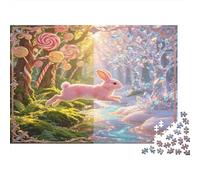 Conejo Bosque de Cuentos Puzzle de 1000 Piezas Papel para Adultos Escena Natural de Ensueño Juego de Puzzle 1000 Piezas Relajante Decorativo Hogar 38x26cm/1000pcs