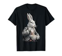 Conejo Comiendo Fideos Dibujo Arte Animal Gráfico Conejo Camiseta