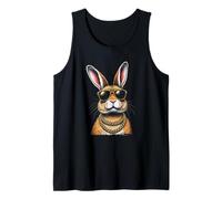 Conejo con gafas de sol, divertido jefe rebelde Hip Bunny Pascua Camiseta sin Mangas