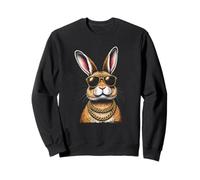Conejo con gafas de sol, divertido jefe rebelde Hip Bunny Pascua Sudadera