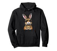 Conejo con gafas de sol, divertido jefe rebelde Hip Bunny Pascua Sudadera con Capucha