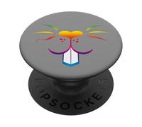 Conejo Conejito Cara Lindo Animal Corazón Cómic Arte Rainbow PopSockets PopGrip Adhesivo