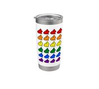 Conejo Conejito Píxeles Arte Arcoiris LGBT Colores Bandera Vaso térmico de acero inoxidable de doble pared