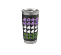 Conejo Conejito Píxeles Arte LGBT Género Queer Bandera Vaso térmico de acero inoxidable de doble pared