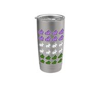 Conejo Conejito Píxeles Arte LGBT Género Queer Bandera Vaso térmico de acero inoxidable de doble pared