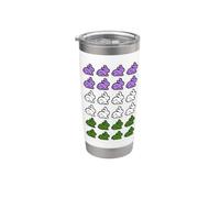 Conejo Conejito Píxeles Arte LGBT Género Queer Bandera Vaso térmico de acero inoxidable de doble pared