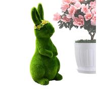 Conejo cubierto de espuma - Expositor decorativo de Pascua de resina, estatua de primavera rústica con acabado texturizado, encantador acento de vacaciones para detalles interiores, oficina en casa, e