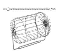Conejo de heno de conejo - Conejo de alimentación | Puerta de heno de acero inoxidable 3 con juguete de rodillos y cadena de suspensión | FAY Feeder Stand para conejos, cobayas y